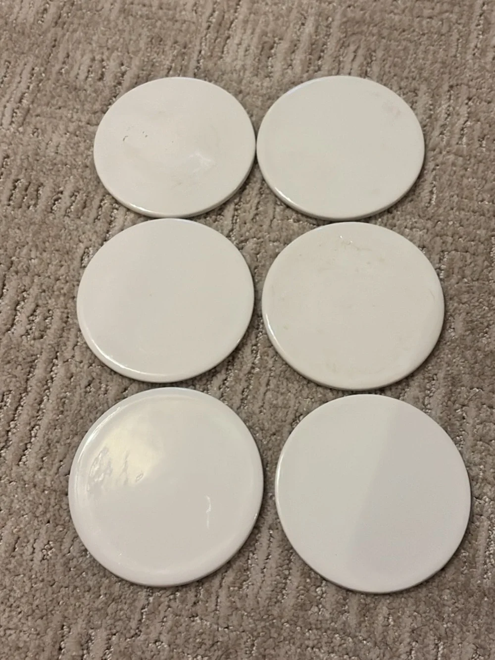Urban Outfitters Set of 6 White Ceramic Coasters